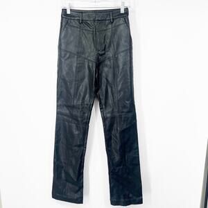 Steele Black Faux Leather High Rise Pants